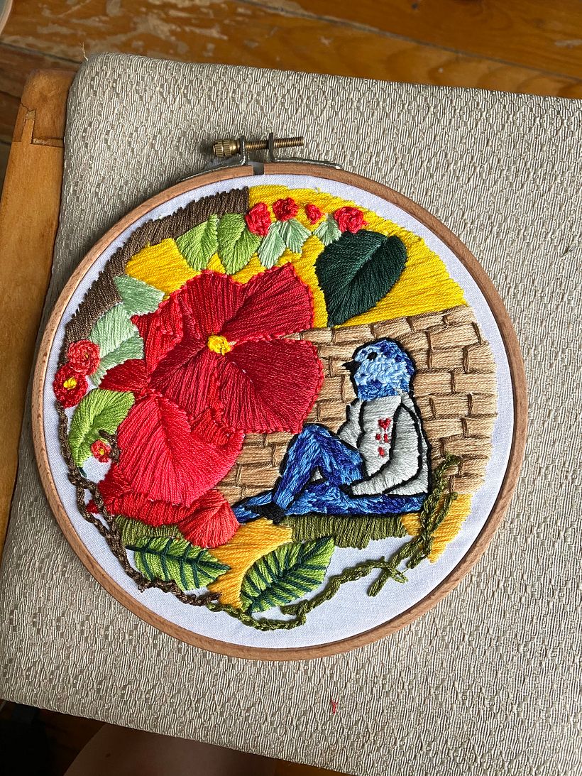 My project in Introduction to Botanical Embroidery course 2