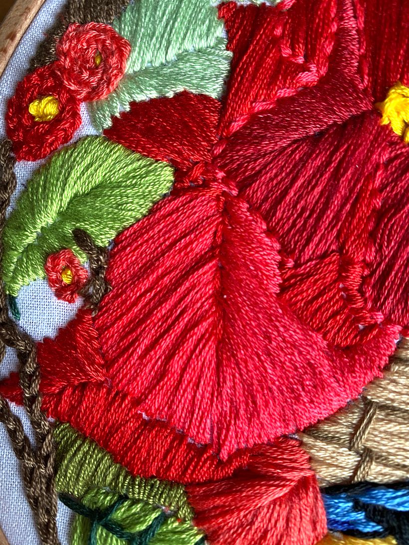 My project in Introduction to Botanical Embroidery course 4