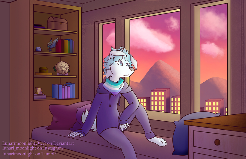 an oc watching the sunset (Aug 13, 2021)