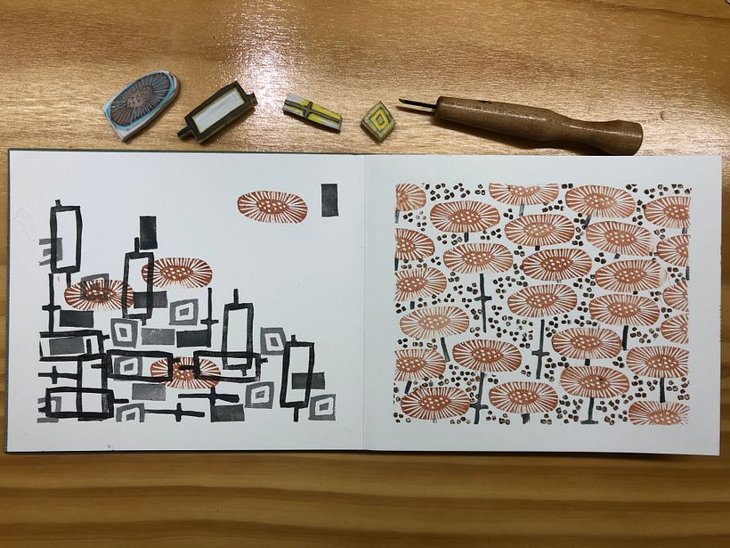 My project in Sketchbooking with Handmade Stamps course 4