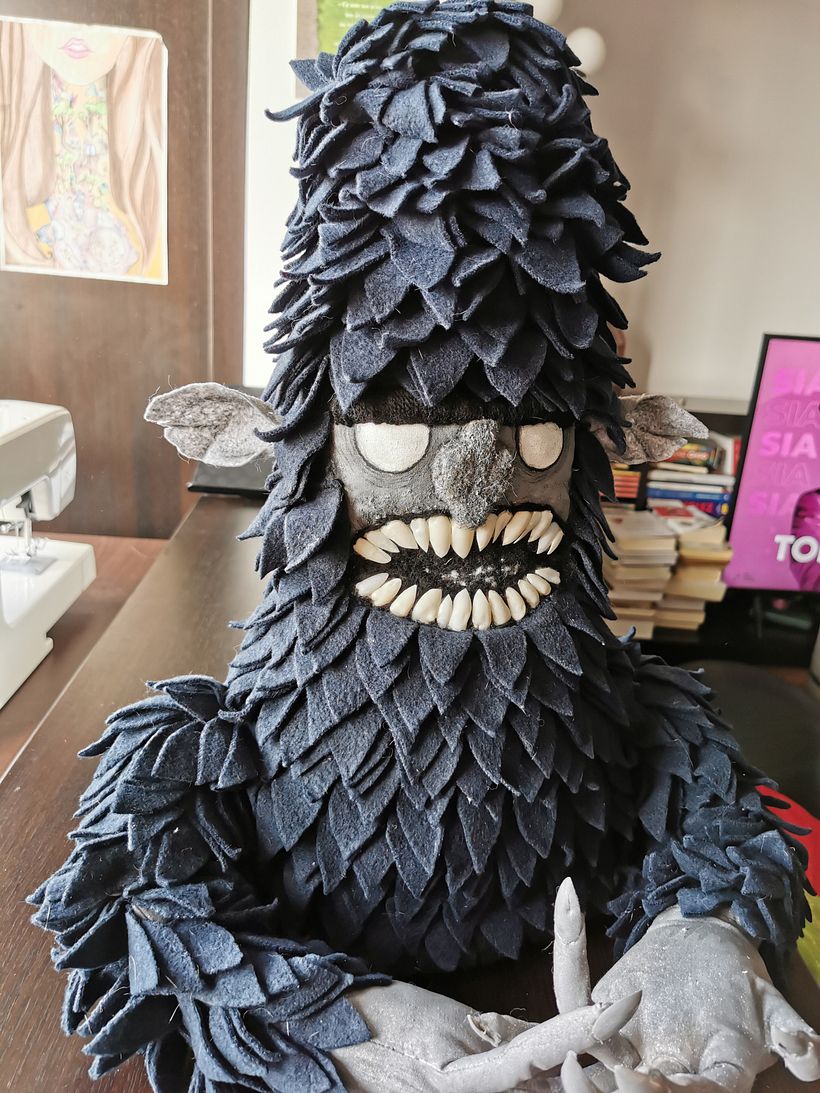 My project in Textile Toys: Design and Creation of Fabric Characters course_Little Monster 6