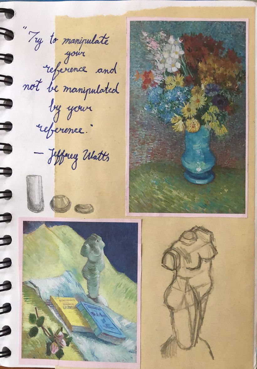 Writing quotes on a sketchbook are cool!