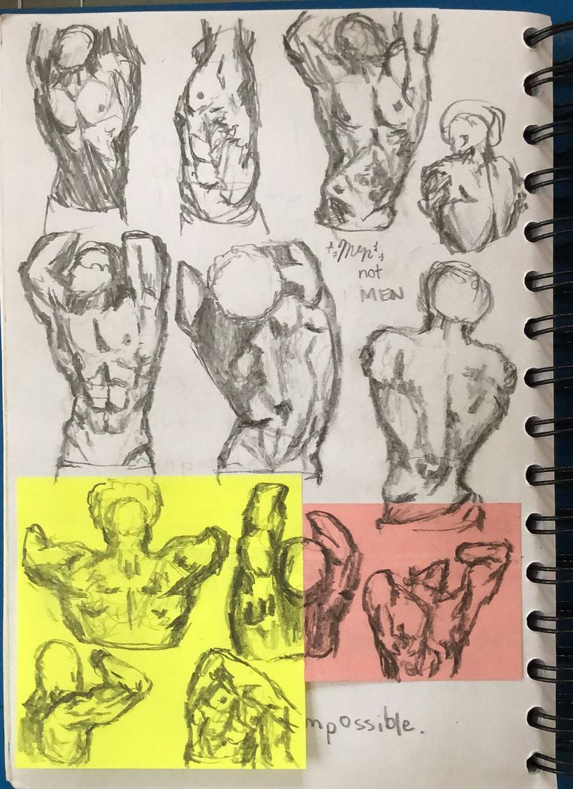 Very strong strokes... A little of male bodies