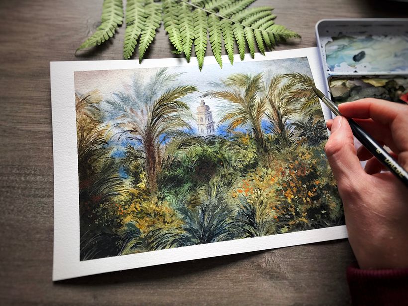 D’après l’œuvre de Claude Monet, Jardin à Bordighera, Impression du matin 1884