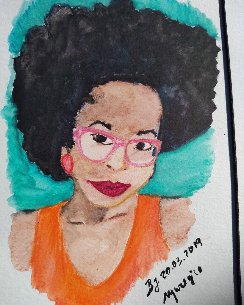 Tentativa de Pinta uma fotografia de minha esposa