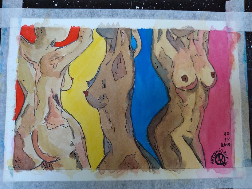 Movimento solto, primeira pintura depois pintei em óleo também