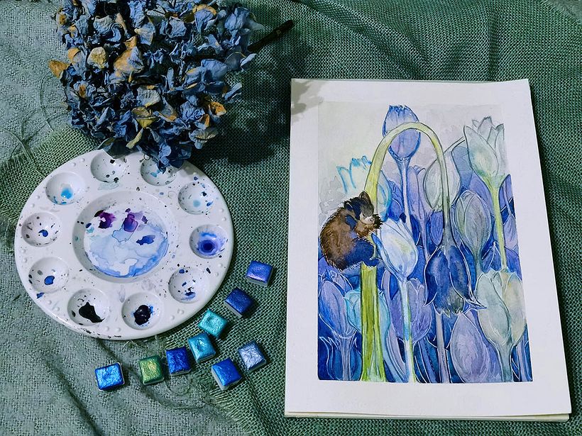 My project in Negative Watercolor Painting for Botanical Illustration course 10