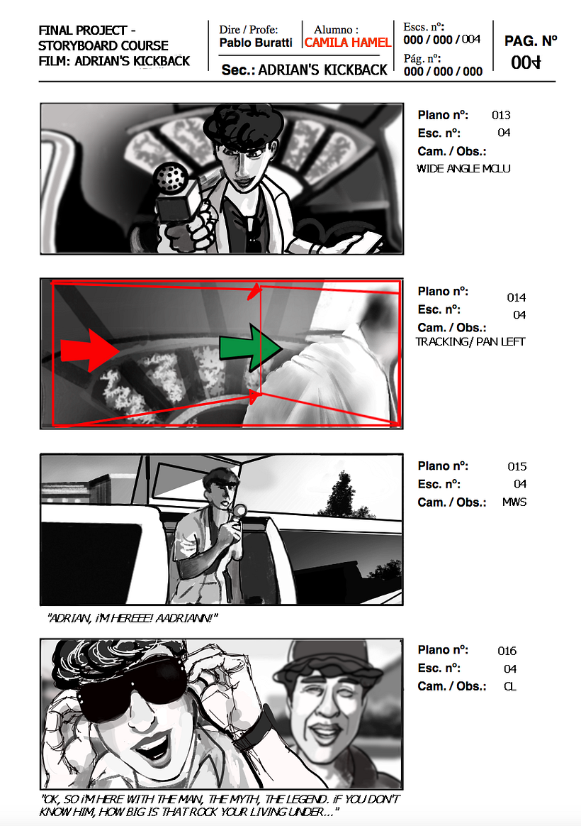 Illustration of Storyboards for Cinema and Advertising_final project_Adrian's Kickback_scene 4 4
