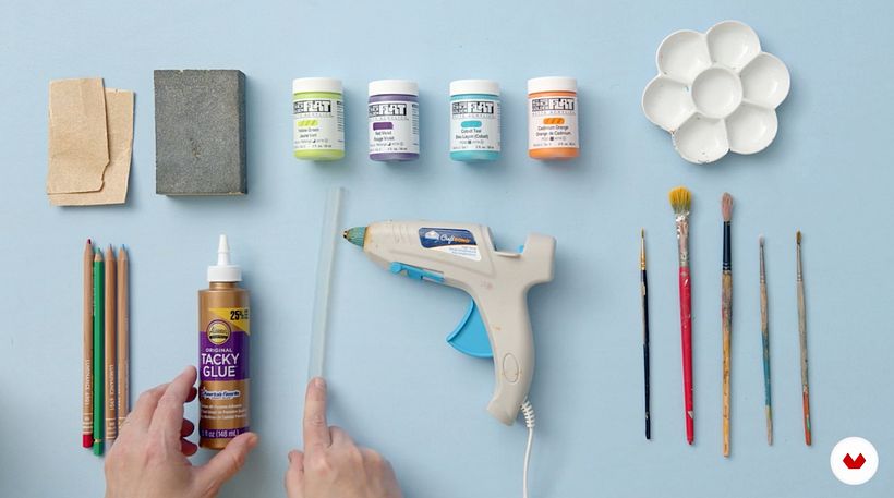 Tacky glue and hot glue.