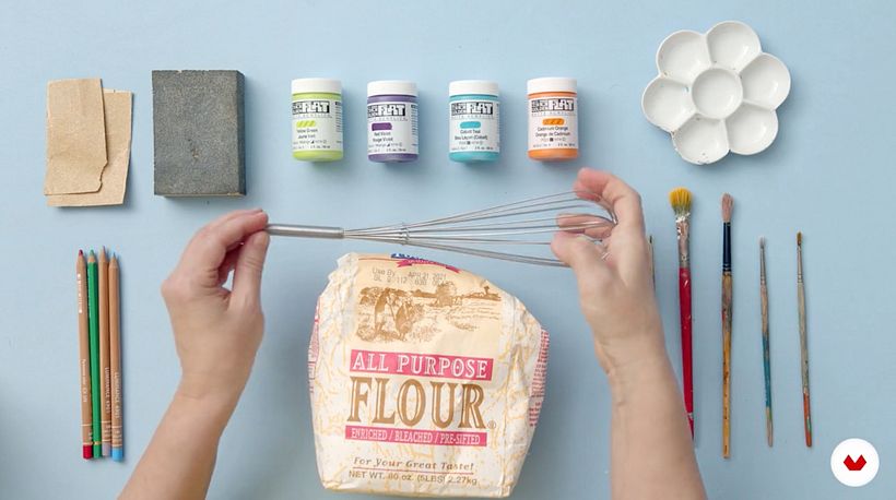 Flour, whisk, and bowl.
