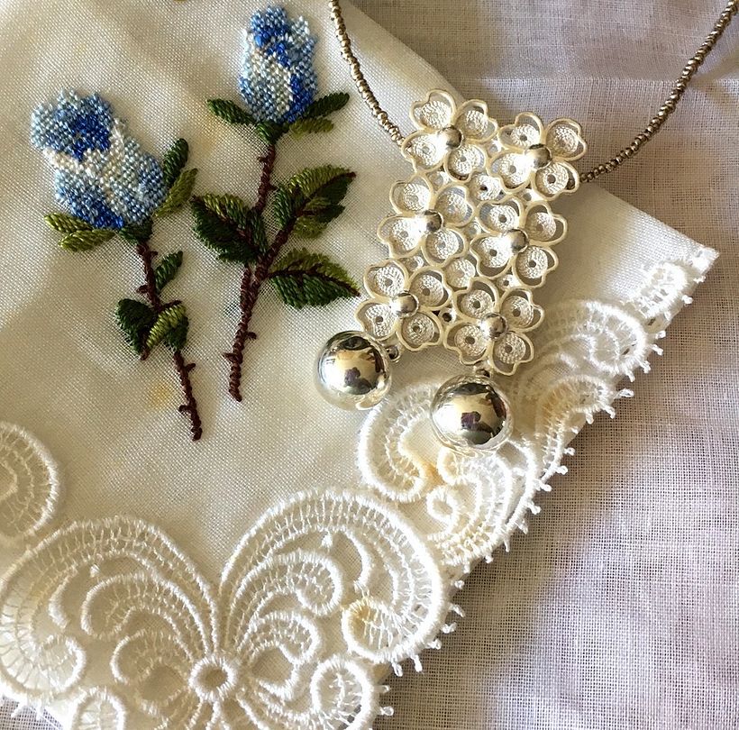 Filigrana con bordados de Saint Gall de Mercedes Lamborelle JEWELS