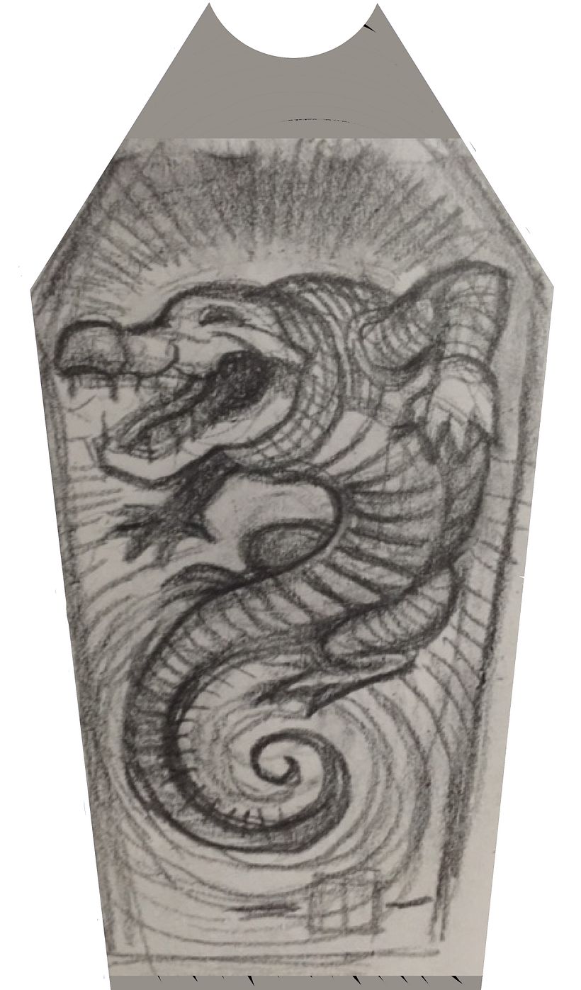 Unfortunately, the client wanted me to change the alligator's pose so that his head was higher up on the image.