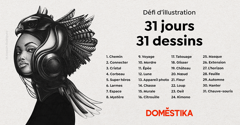 Calendrier 31 jours, 31 dessins (crédit d'illustration : Joaquín Rodríguez).