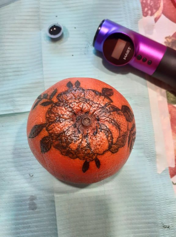 Peony on an overripe grapefruit 2