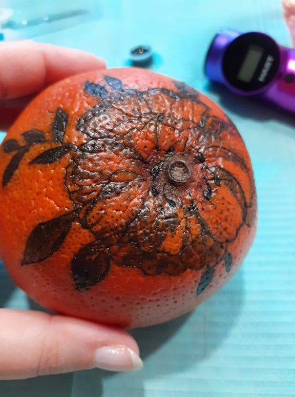 Peony on an overripe grapefruit 2