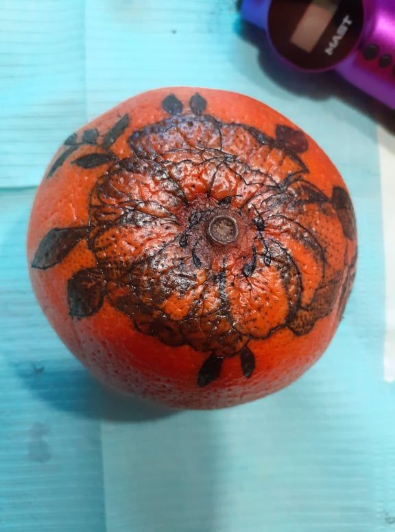 Peony on an overripe grapefruit 4