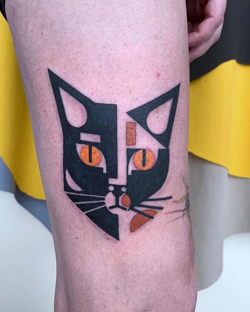 Minimal cat portrait