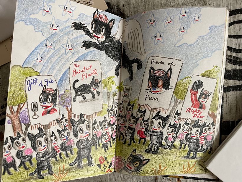 Sketchbook drawing with more ideas for memorial event.