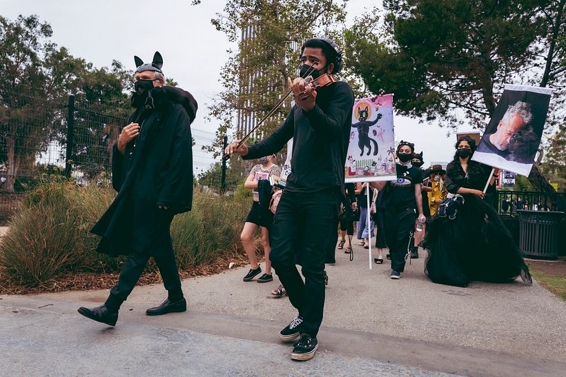 Taking a meditative walk to honor Blackie, "the greatest strolling cat." Photo by the1point8