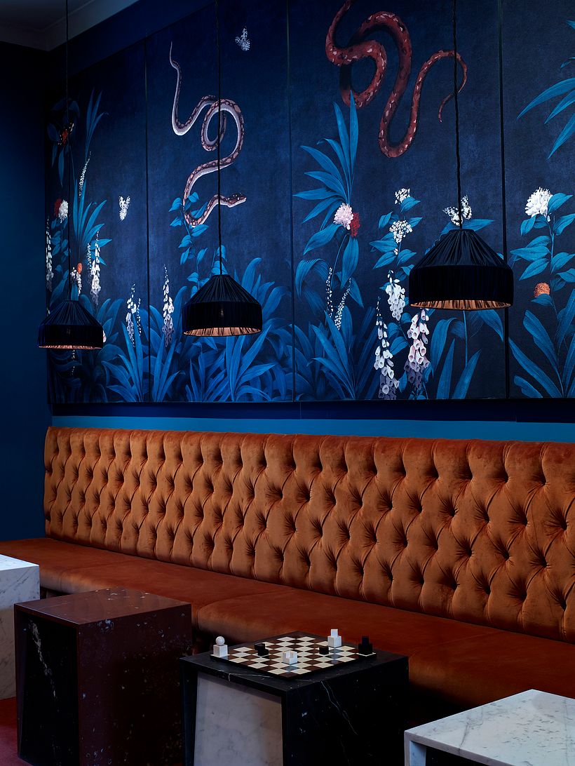 The Chess Club - Artwork Anna Glover - Interiors by Fran Hickman - Image by Annabel Elston