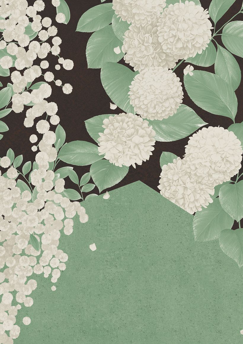 Sotatsu Spring Pistachio - Anna Glover textile Wallcovering