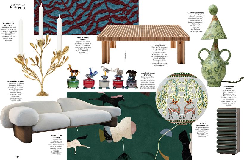 Anna Glover - Brio Wallcovering - featured in AD France 2021