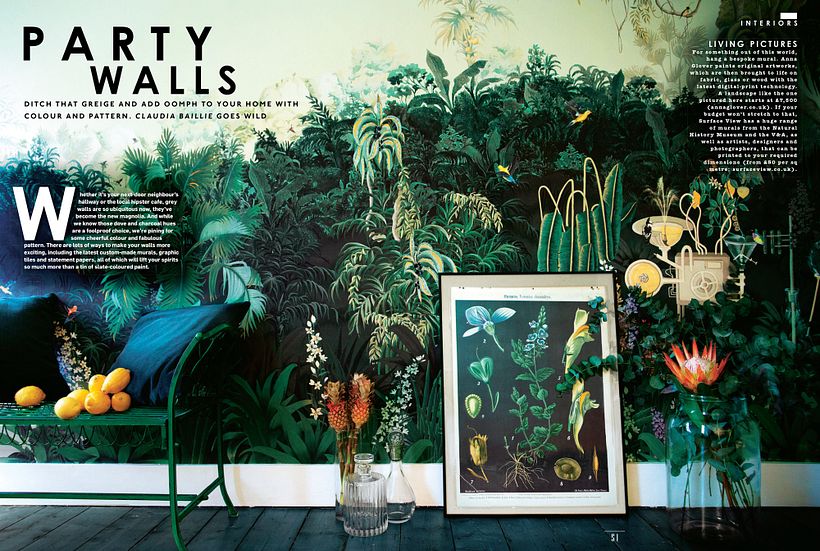 Anna Glover Bespoke Mural - featured in The Sunday Times Style Magazine