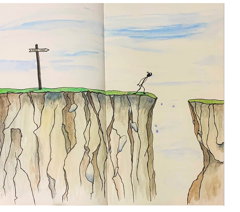 DAY 1: PATH (ink & watercolor)
