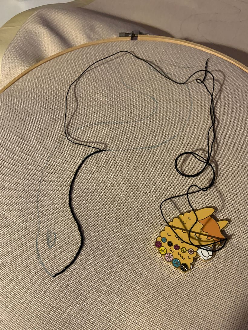 My project in Introduction to Blackwork Embroidery course 1