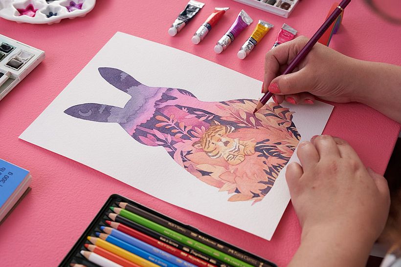 Course project: Negative Watercolor Painting for Children's Illustration, by Anailustra.