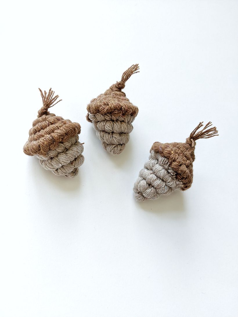 Macrame 3D Acorn Sculpture  2