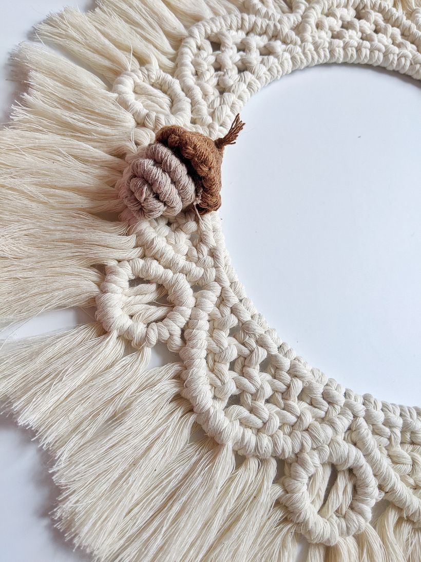 Macrame 3D Acorn Sculpture  3
