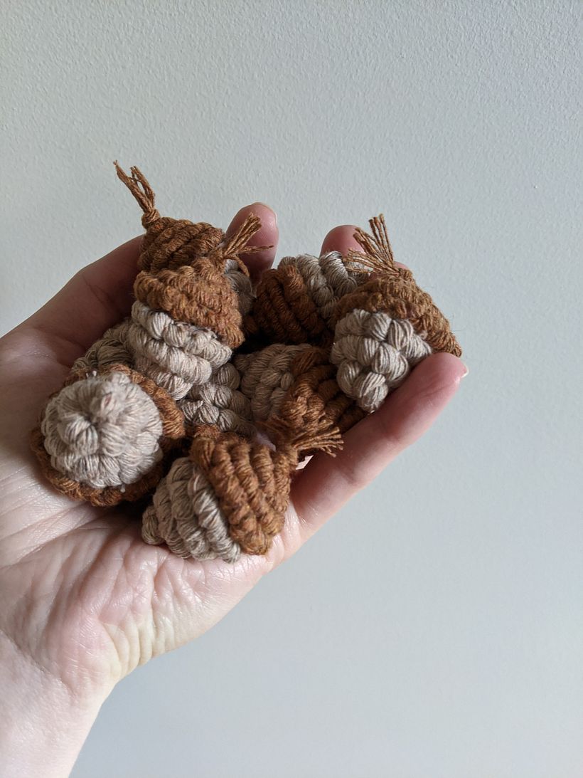 Macrame 3D Acorn Sculpture  5