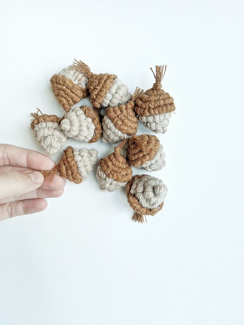 Macrame 3D Acorn Sculpture  6