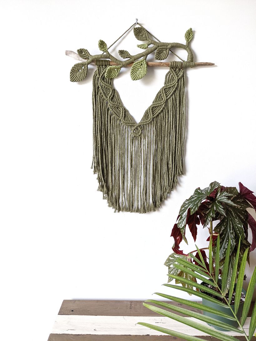 Macrame Flower Crown Wall Hanging  9