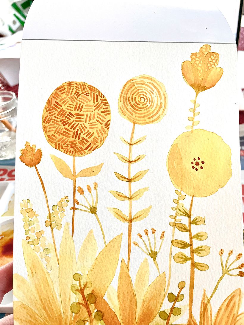 Monochromatic garden using 'Amber' and a teensy touch of 'Sap Green'. 