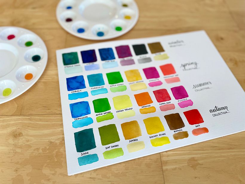 Made a colour chart with a light and dark transparency