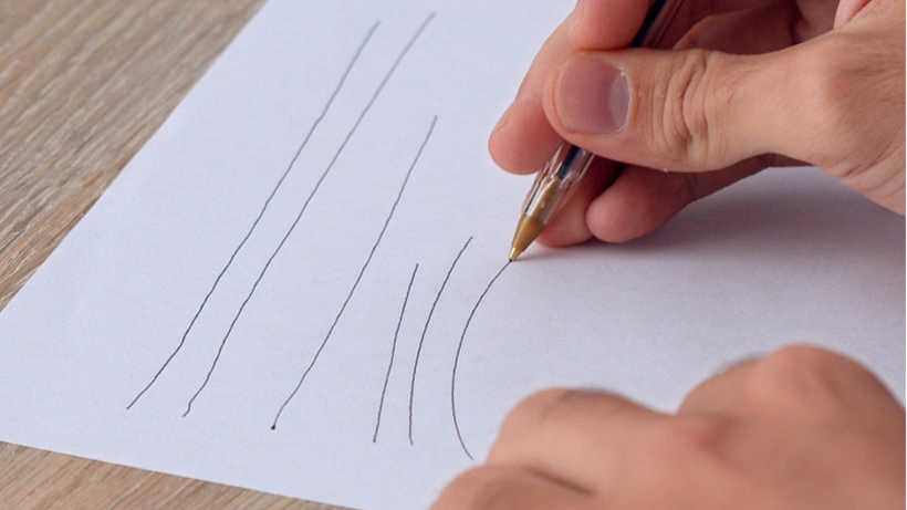 The 3 basic pen strokes.