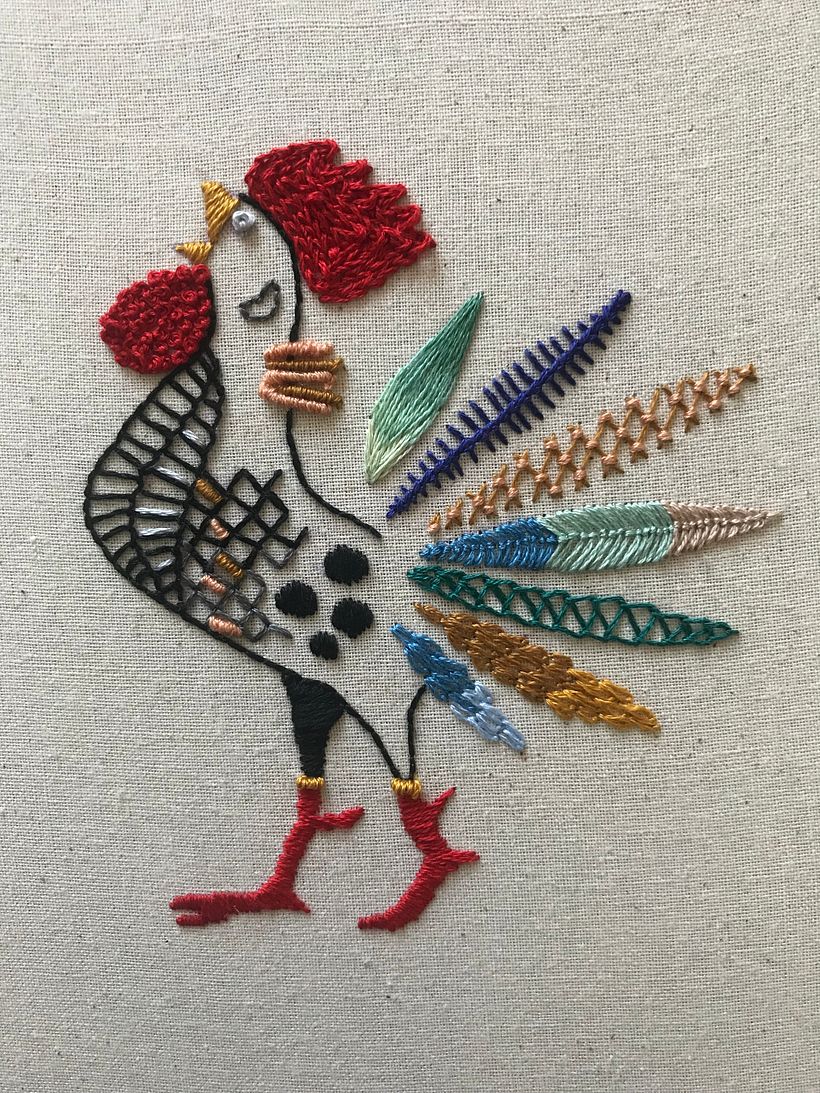 My project in Embroidery Techniques: Illustrating with Needle and Thread course 2