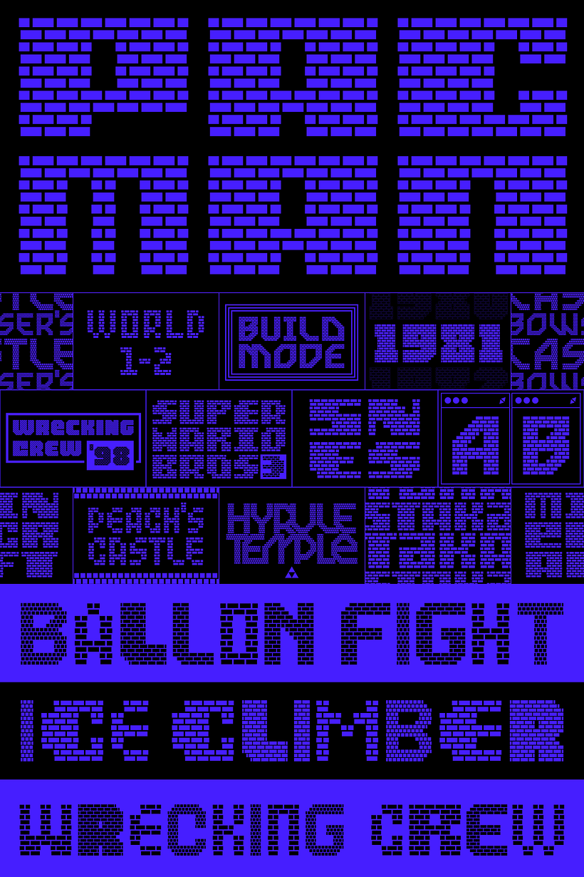 MultiType Brick (ONE FREE FONT) 9