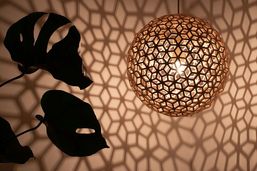 Oxygen - Handcrafted lampshade made from birch plywood 2
