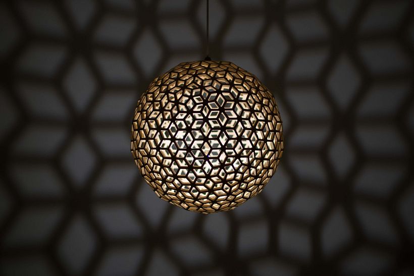 Oxygen - Handcrafted lampshade made from birch plywood 4