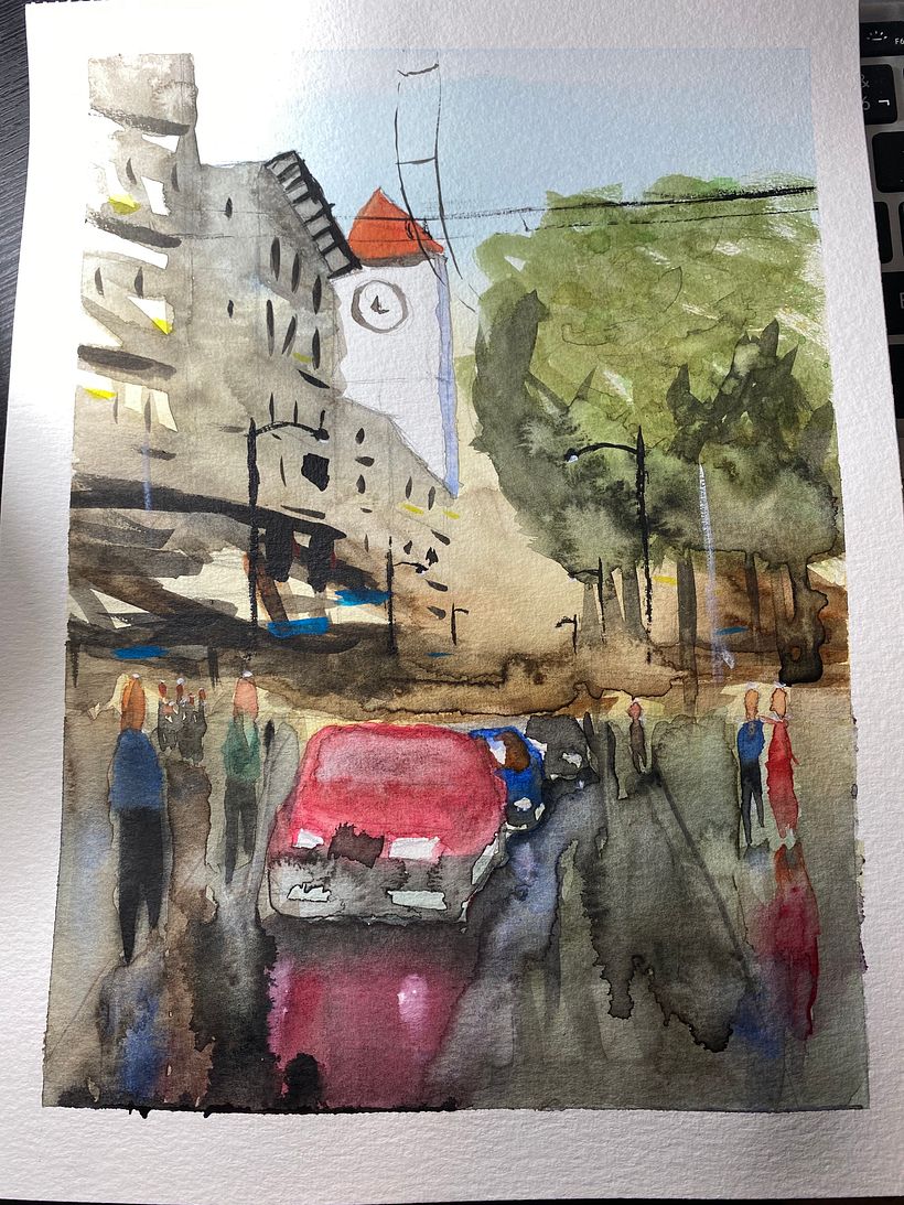 Mi Proyecto del curso: Paisajes urbanos en acuarela 2