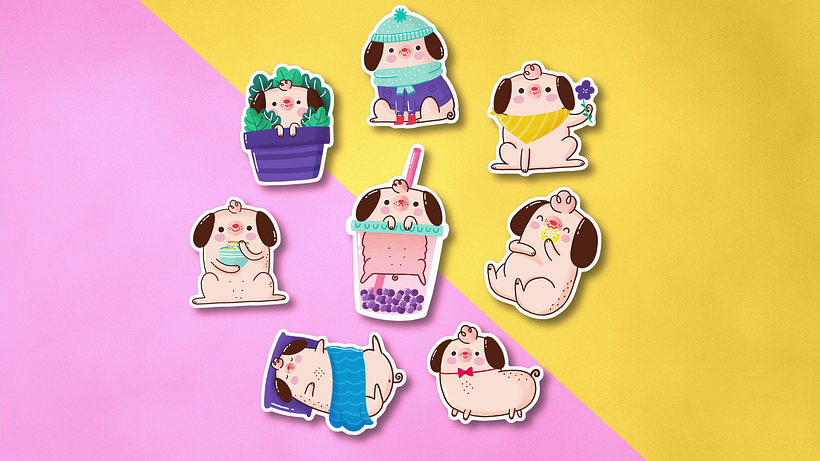 Some examples of Ilaria's Kawaii-style illustrations.