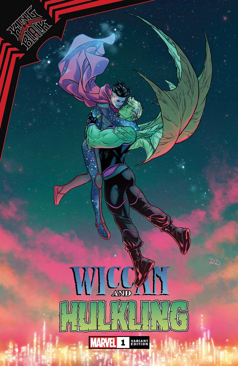 Wiccan y Hulkling viven su amor con sobrenaturalidad. Imagen: Marvel Comics.