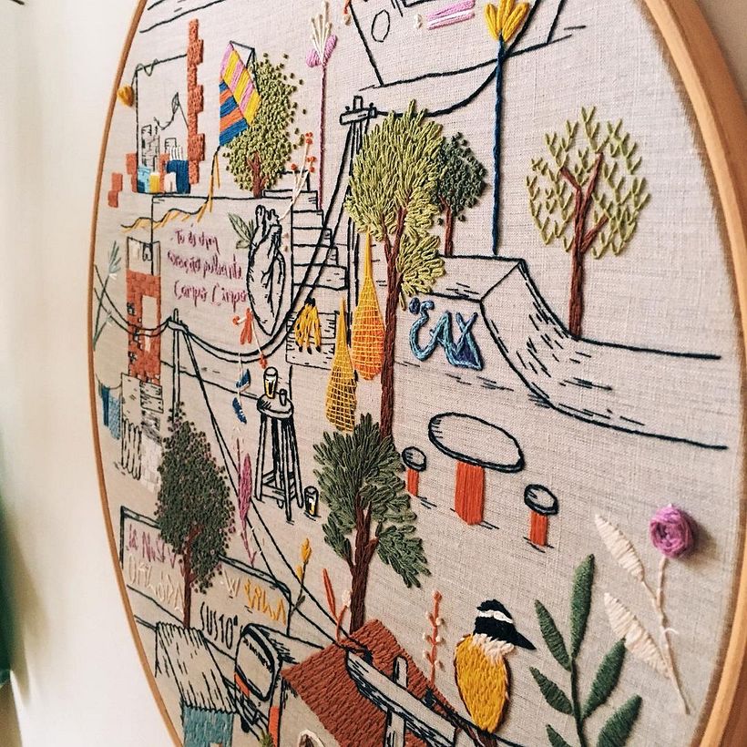 Bordado de la artista Juliana Mota.