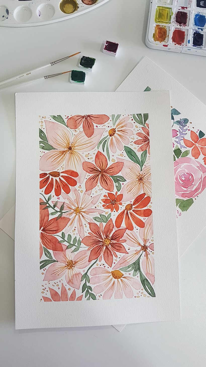 Acuarela botánica en acuarela  8