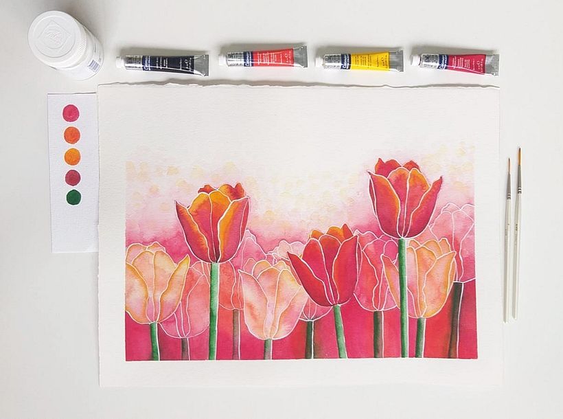 Acuarela botánica en acuarela  14