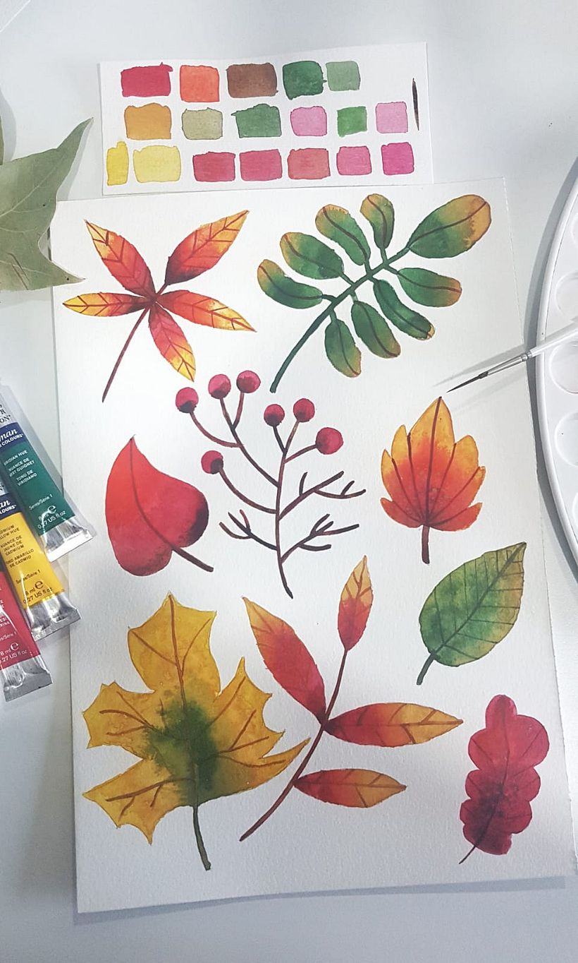 Acuarela botánica en acuarela  18