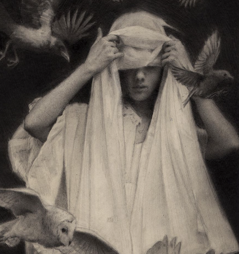 Detalhe de 'Second Omen', da coleção 'Omens', por Karla Ortiz